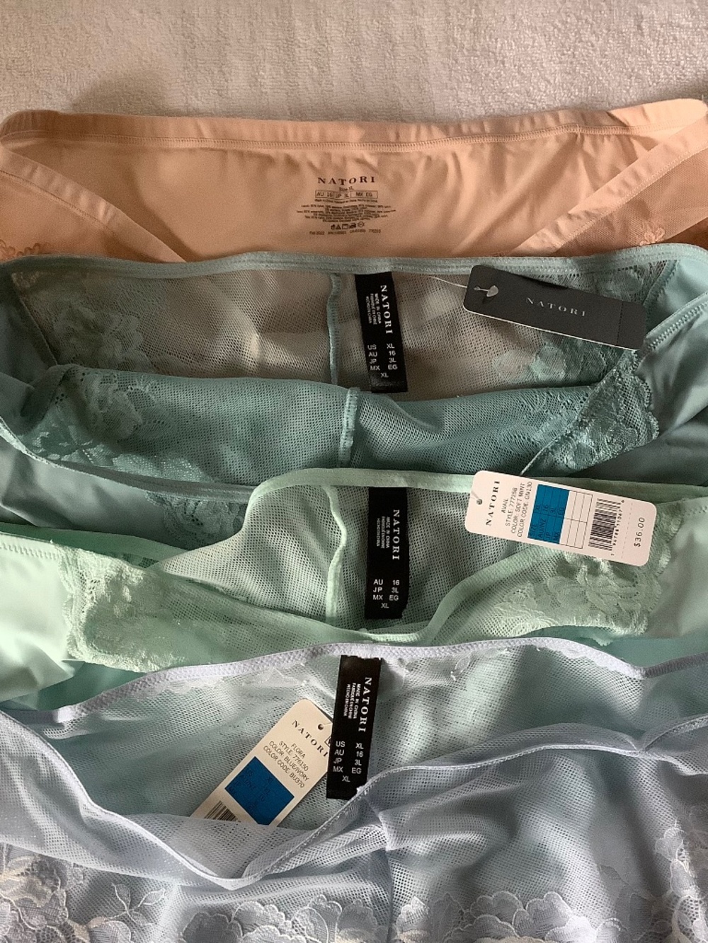 NATORI Bundle (4) Lace Panties Brief Tanga Boy-shorts Multi Color SZ XL